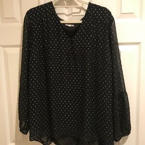 Black blouse with silver detail